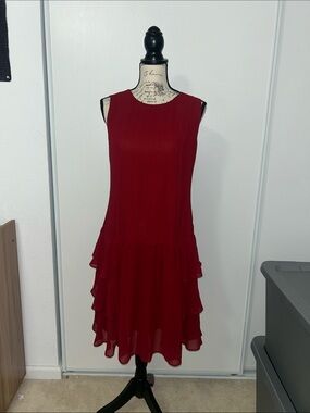 Babeyond Deep Red Ruffle Dress